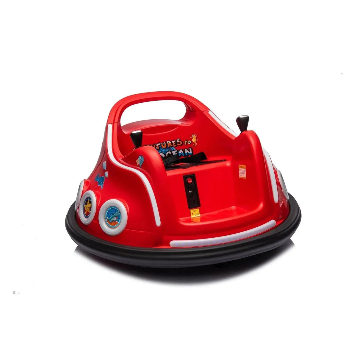 Red 12V 360° Spin Electric Rechargeable Ride-On Bumper Car with LED Lights, Music, Remote Control