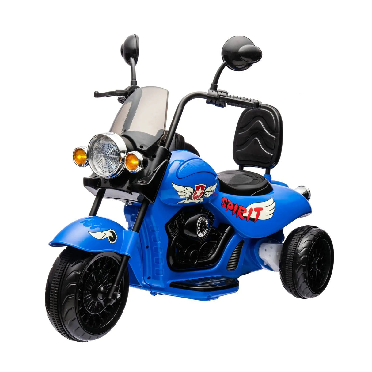 12V 35W Kids 3-Wheel Chopper-Style Cruiser Ride-On Motorcycle with LED Lights