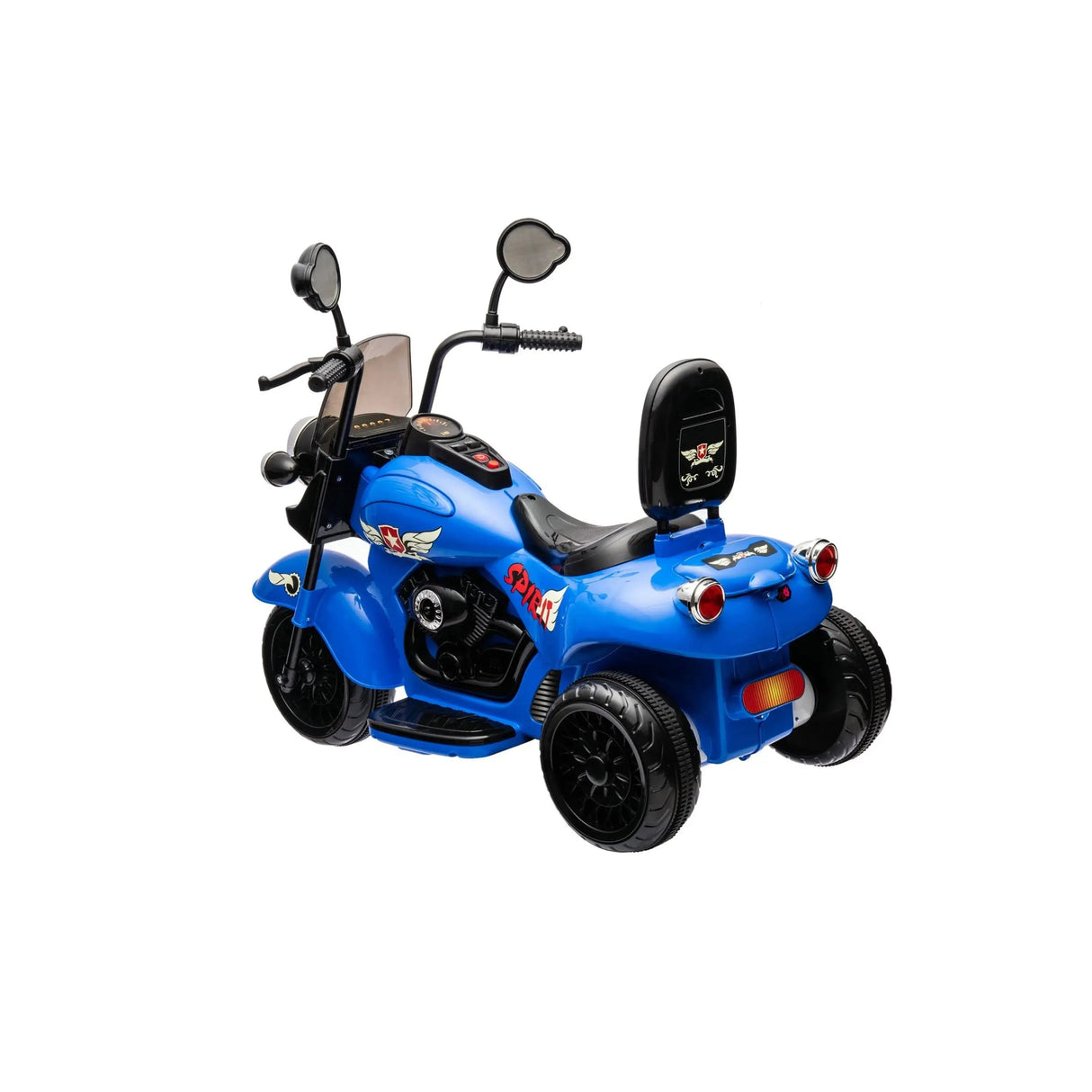 12V 35W Kids 3-Wheel Chopper-Style Cruiser Ride-On Motorcycle with LED Lights