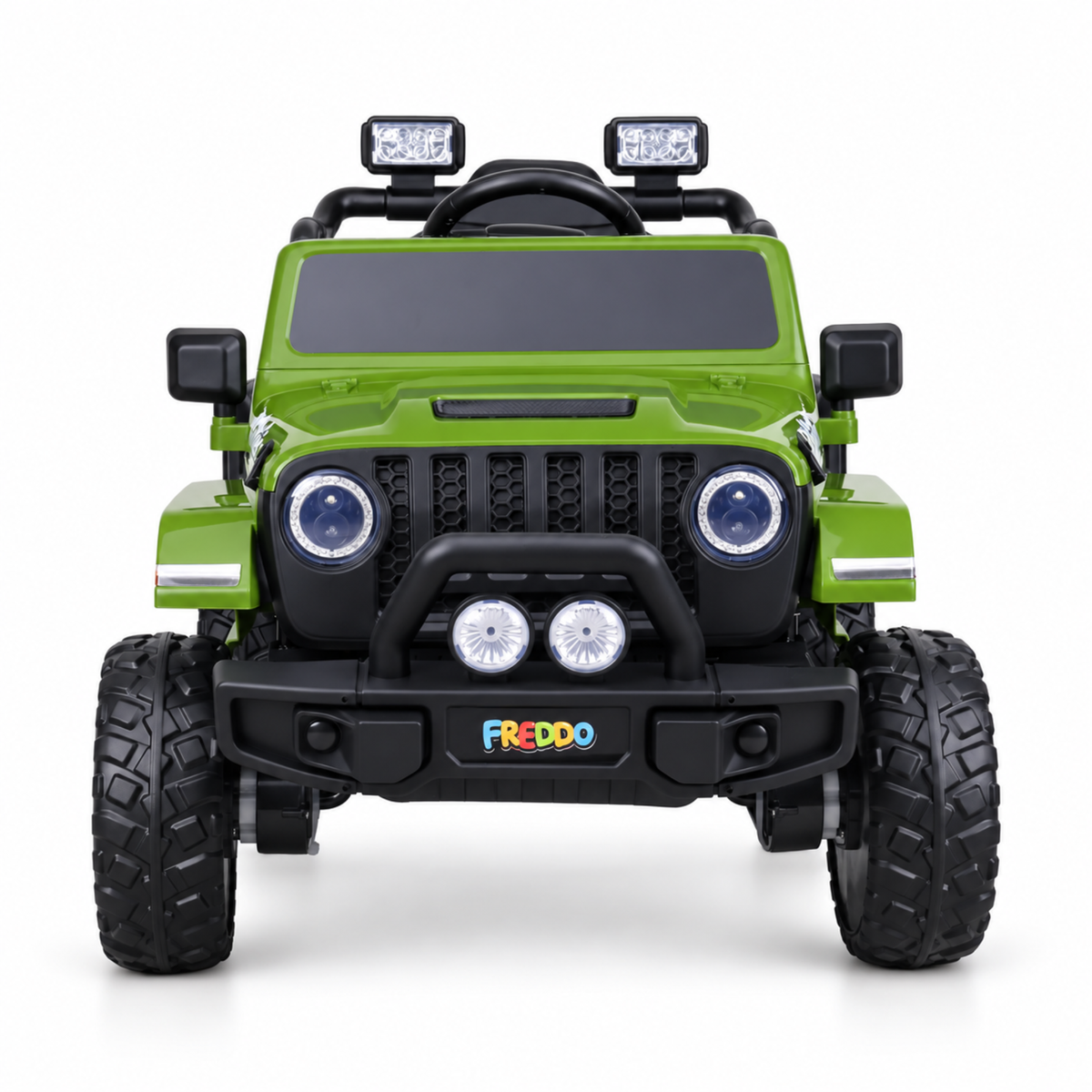 Green 12V Kids Ranger 4X4 Ride-On Jeep-Style Truck with EVA Tires, LED Lights, Music, Remote