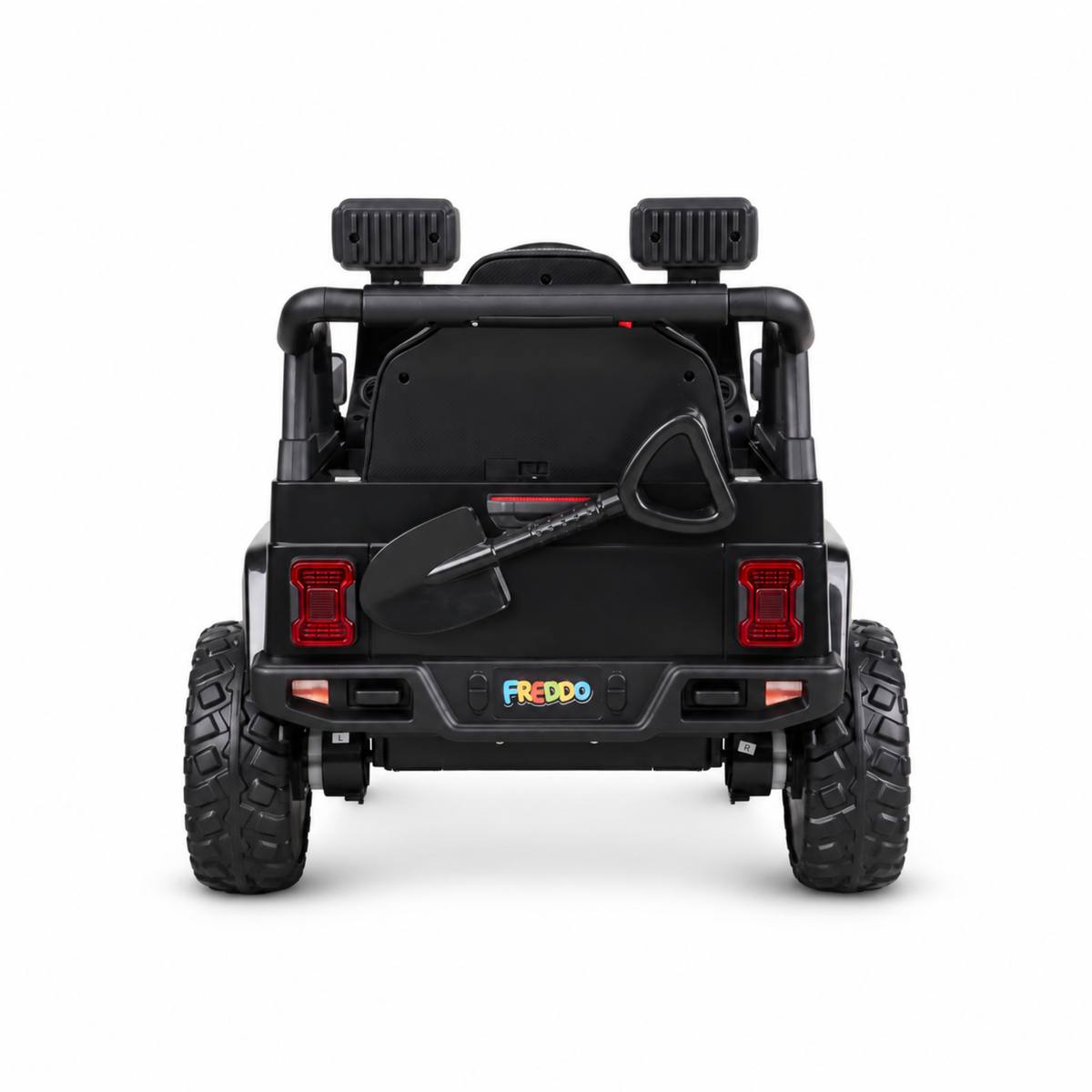 Black 12V Kids Ranger 4X4 Ride-On Jeep-Style Truck with EVA Tires, LED Lights, Music, Remote