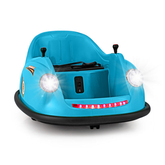 Aqua 12V 360° Spin Electric Rechargeable Ride-On Bumper Car with LED Lights, Music, Remote Control