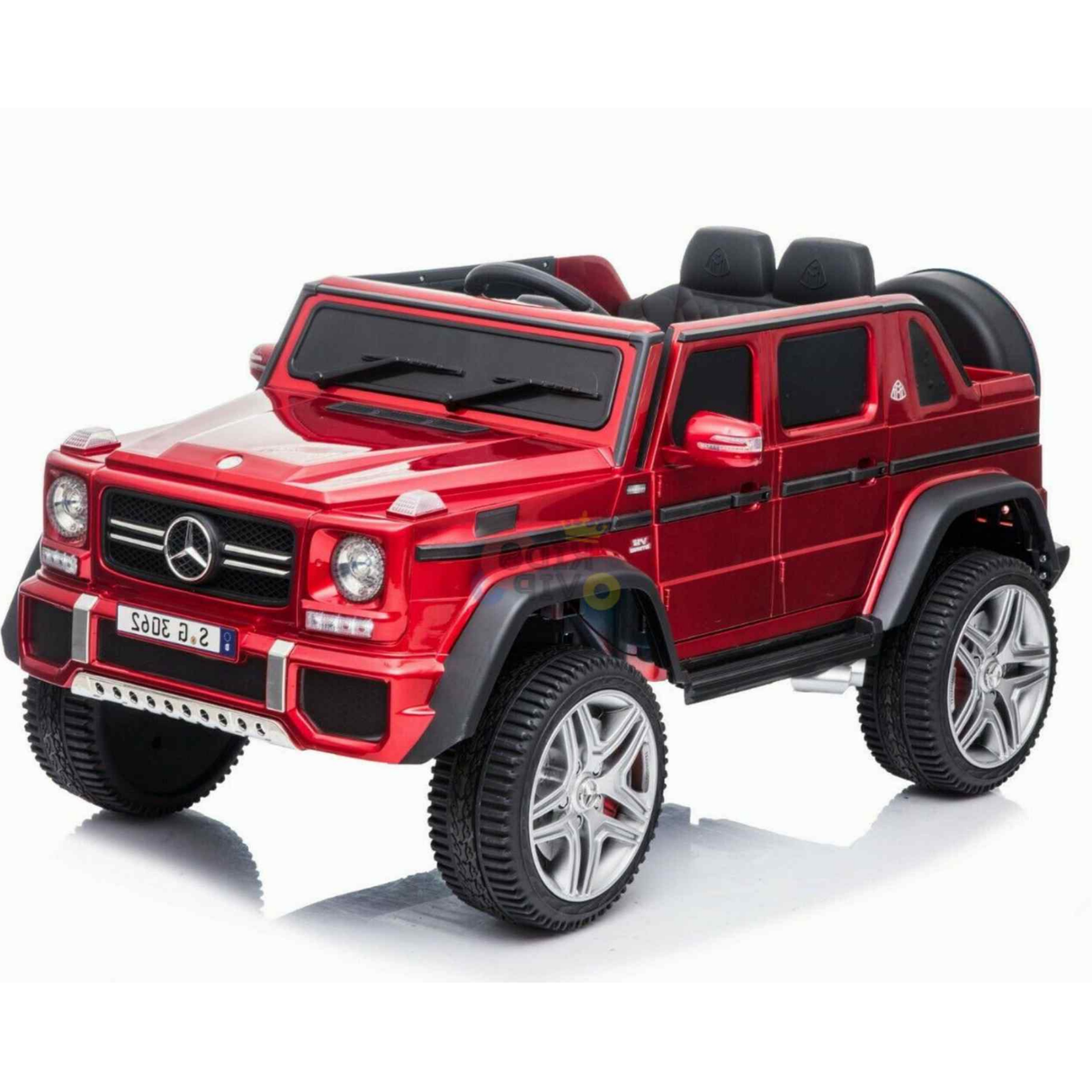 Burgundy Red 12V Mercedes Benz Maybach G650s Kids 4X4 Ride on Car with Rubber Wheels, Remote