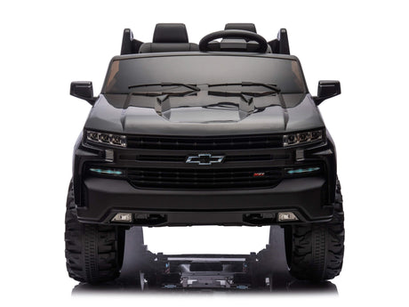 Black 24V Chevrolet Silverado Kids Licensed 2 Seater Ride On Truck with Music, Rc