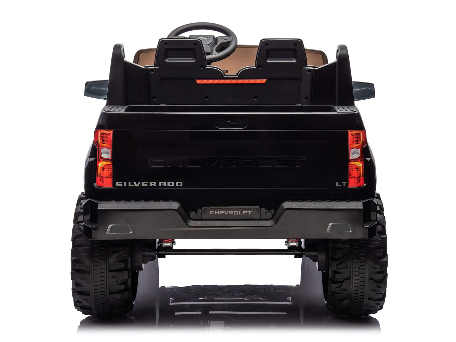 Black 24V/4WD Premium Chevrolet Silverado Kids Licensed 2 Seater Ride On Truck with RC