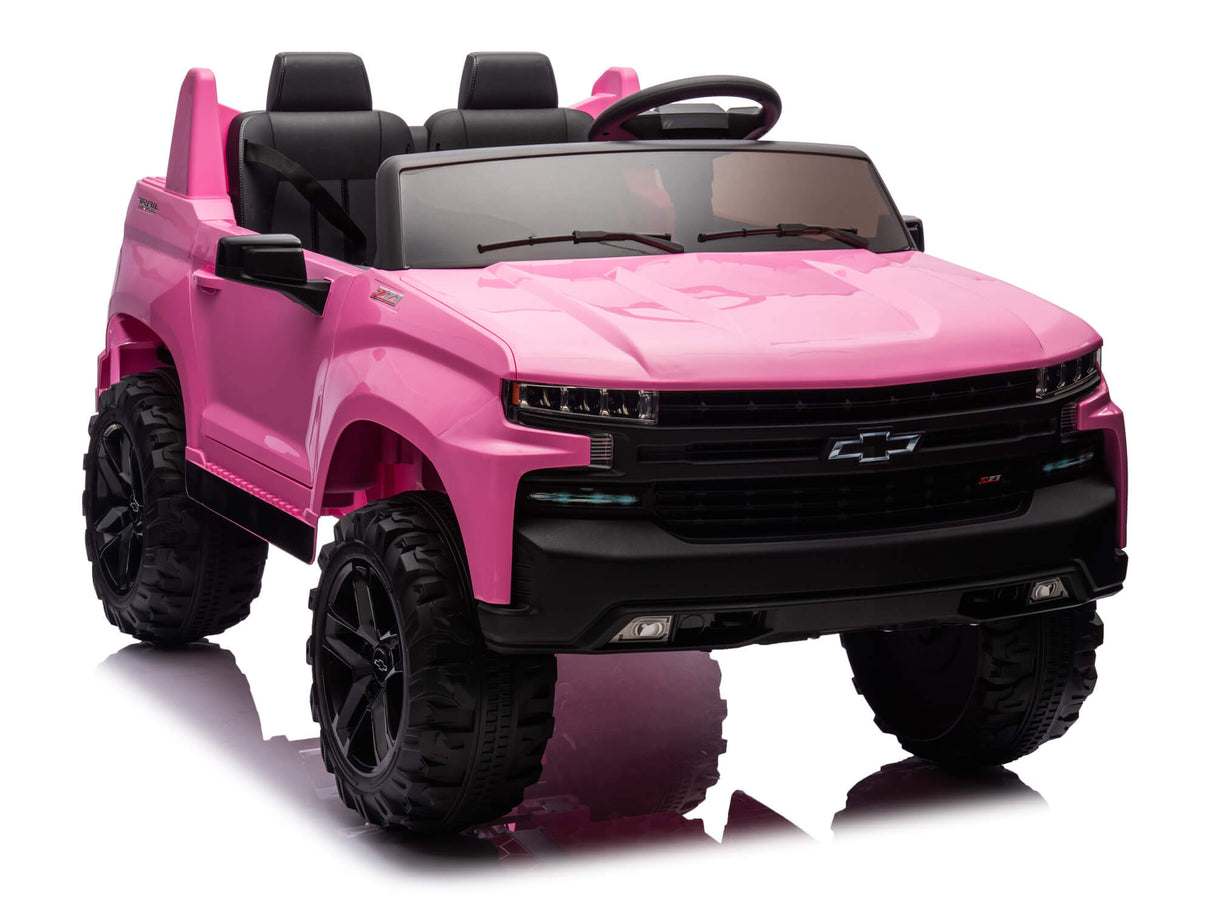 Pink 24V Chevrolet Silverado Kids Licensed 2 Seater Ride On Truck with Music, Rc
