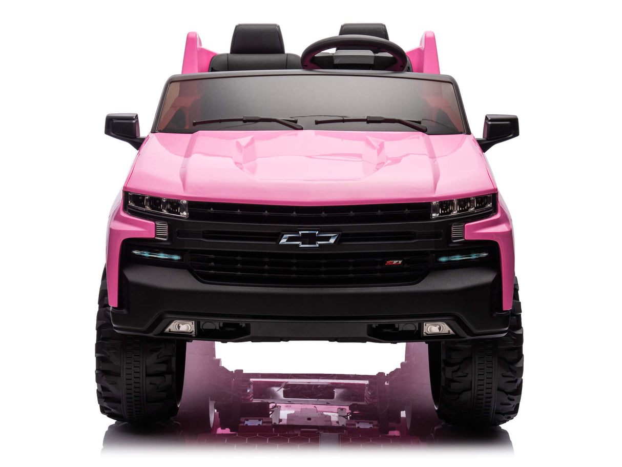 Pink 24V/4WD Premium Chevrolet Silverado Kids Licensed 2 Seater Ride On Truck with RC