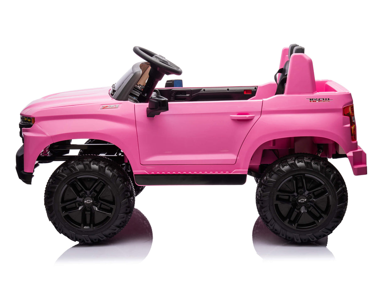 Pink 24V/4WD Premium Chevrolet Silverado Kids Licensed 2 Seater Ride On Truck with RC