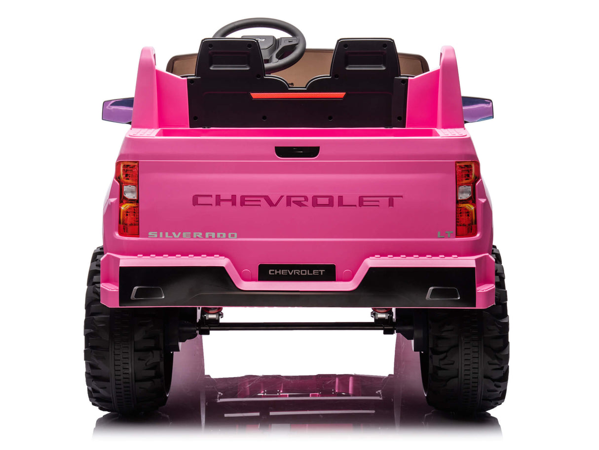 Pink 24V Chevrolet Silverado Kids Licensed 2 Seater Ride On Truck with Music, Rc