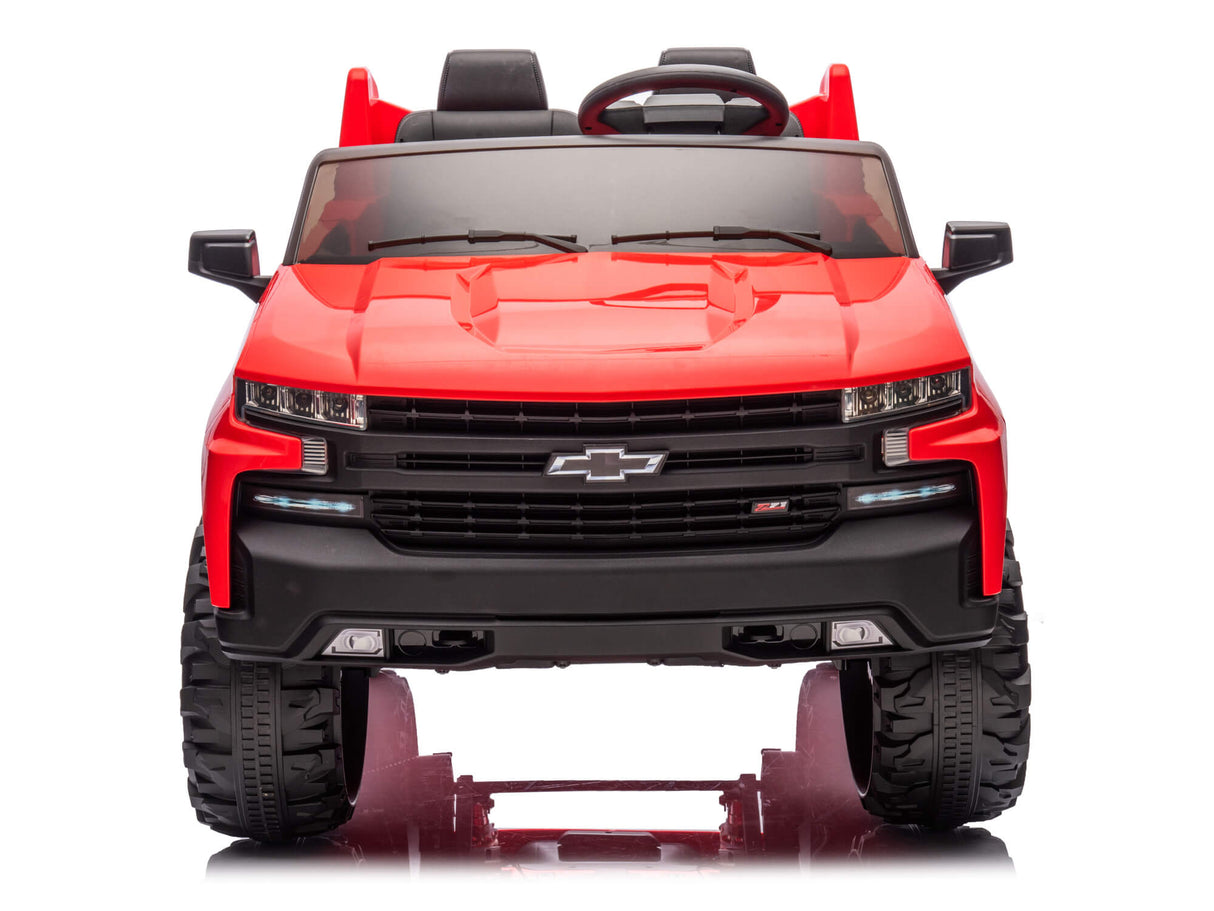 Red 24V/4WD Premium Chevrolet Silverado Kids Licensed 2 Seater Ride On Truck with RC