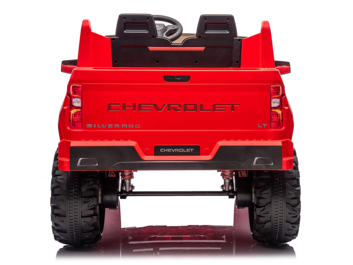 Red 24V Chevrolet Silverado Kids Licensed 2 Seater Ride On Truck with Music, Rc