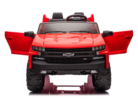 Red 24V Chevrolet Silverado Kids Licensed 2 Seater Ride On Truck with Music, Rc