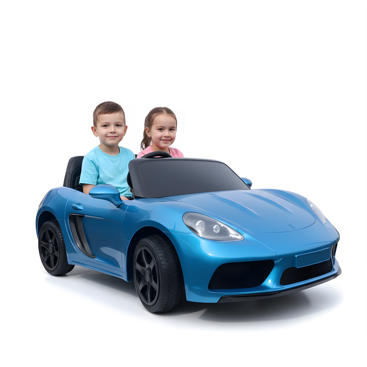 Metallic Blue 24V/180W SuperSport XXL Big Kids Ride-On Car W/ Real Rubber Tires & Brushless Motor