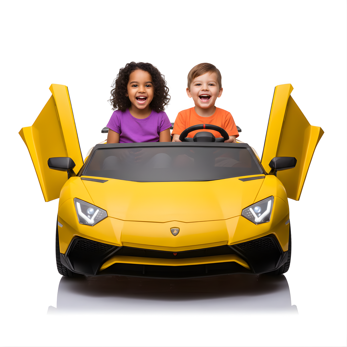 Yellow 24V/180W Lamborghini SV Limited Edition XXL Ride-On Supercar with Air-Filled Rubber Tires — 9MPH