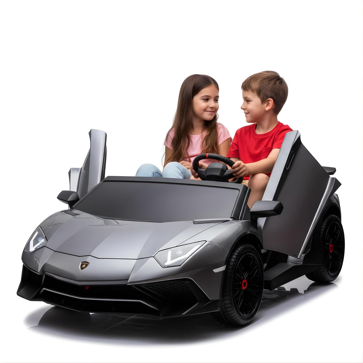 Grey 24V/180W Lamborghini SV Limited Edition XXL Ride-On Supercar with Air-Filled Rubber Tires — 9MPH