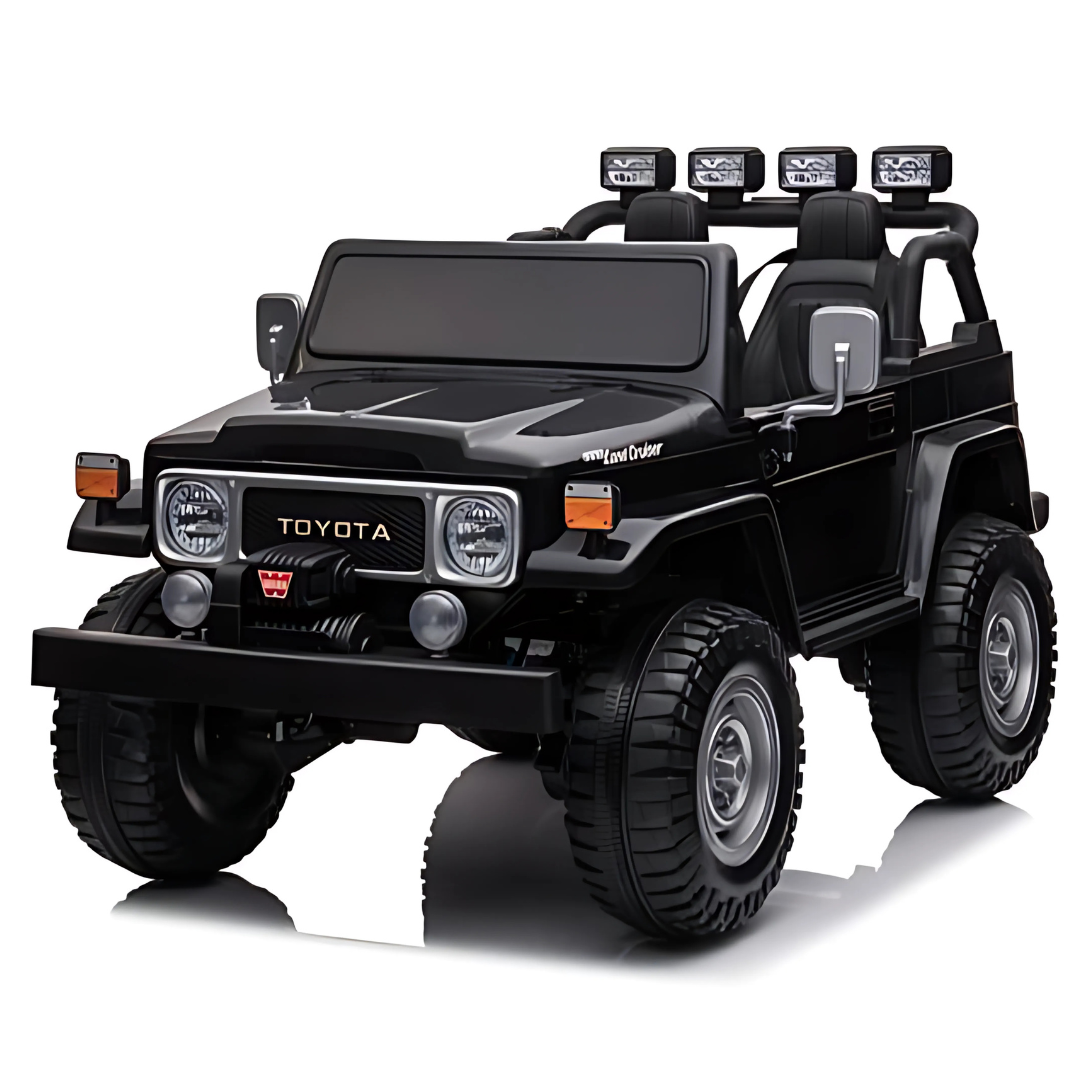12V Kids Ride-On Toyota FJ40 2-Seater Truck with LED Lights, Music, Remote