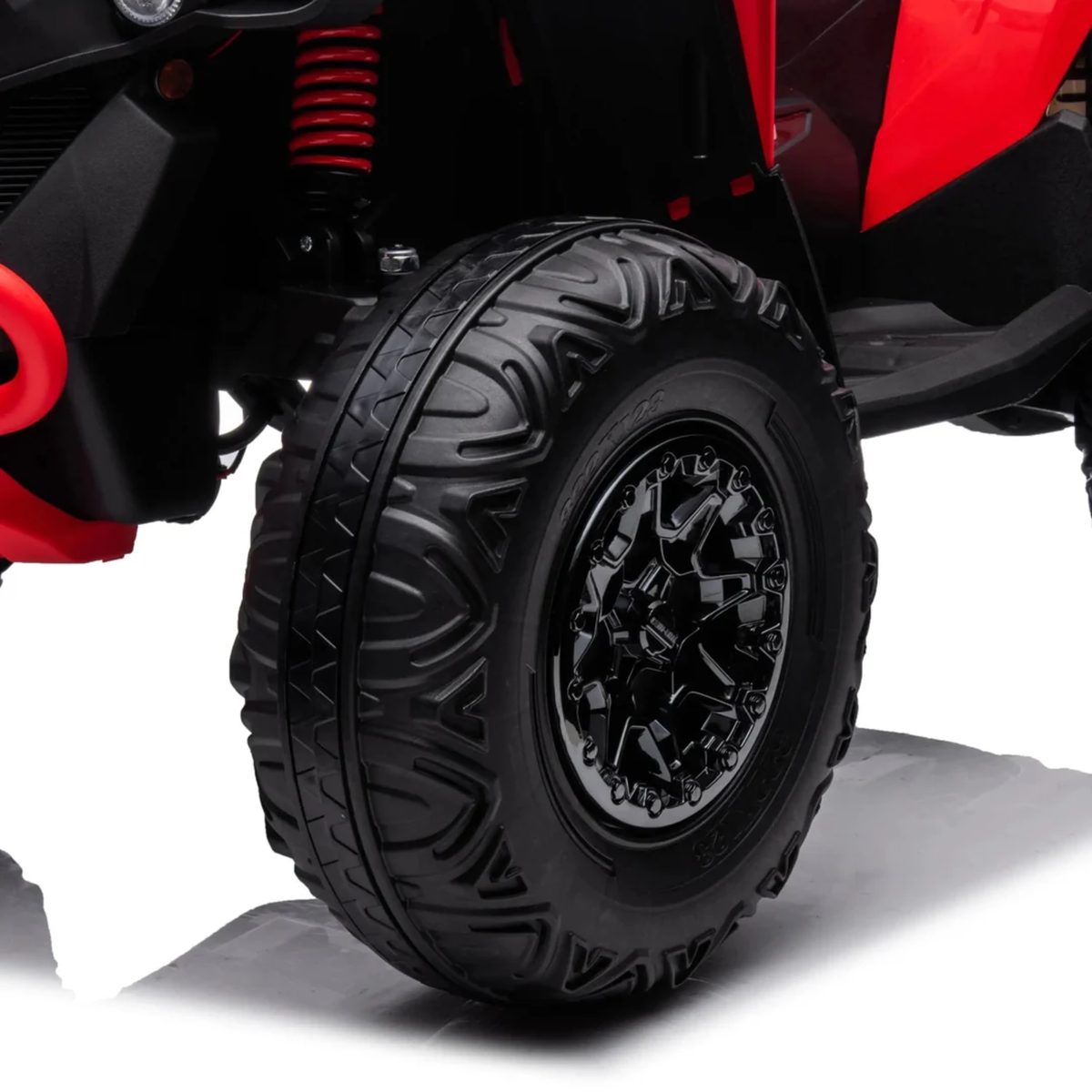 Red 24V Can-Am Renegade 4X4 Premium Edition Ride-On Quad ATV for Kids with EVA Tires, Lights, Music