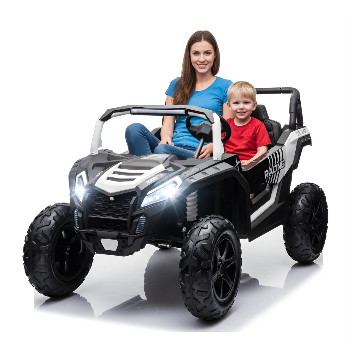 White 24V/180W XXL Big Kids Blade XR Advanced Ride on Buggy W/ Real Rubber Tires & Brushless Motor, NO RC