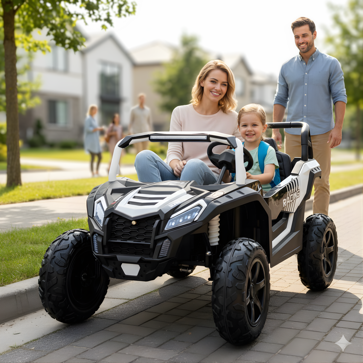 White 24V/180W XXL Big Kids Blade XR Advanced Ride on Buggy W/ Real Rubber Tires & Brushless Motor, NO RC