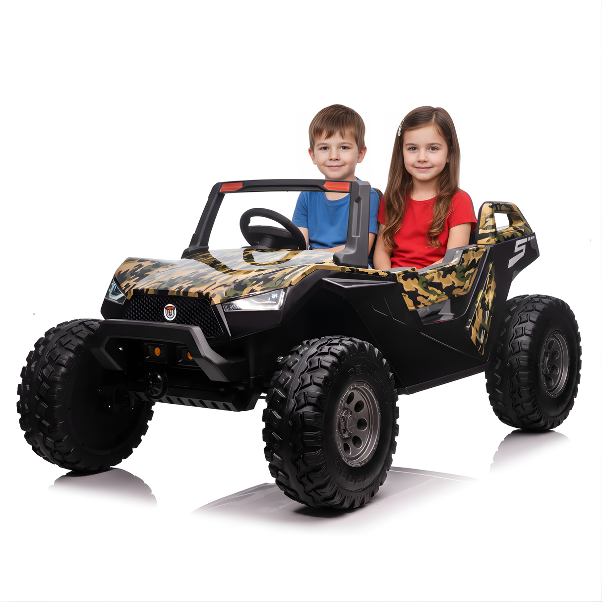 Camo 24V/4X4 Dune Buggy Ride On UTV, Rubber Wheels and RC