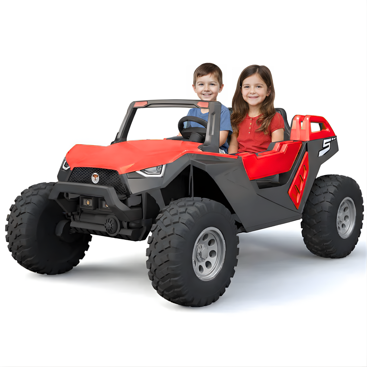 Red 24V/4X4 Dune Buggy Ride On UTV, Rubber Wheels and RC