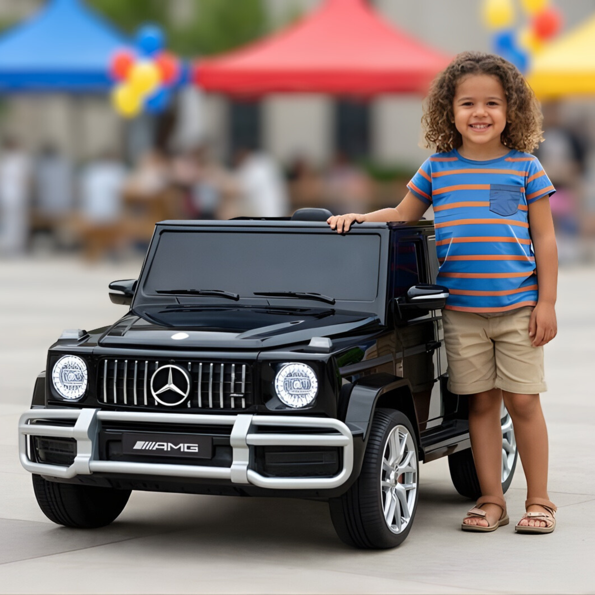 Black 24V/4x4 Official Mercedes Benz G63 Ride On Car with EVA Wheels, Music & RC