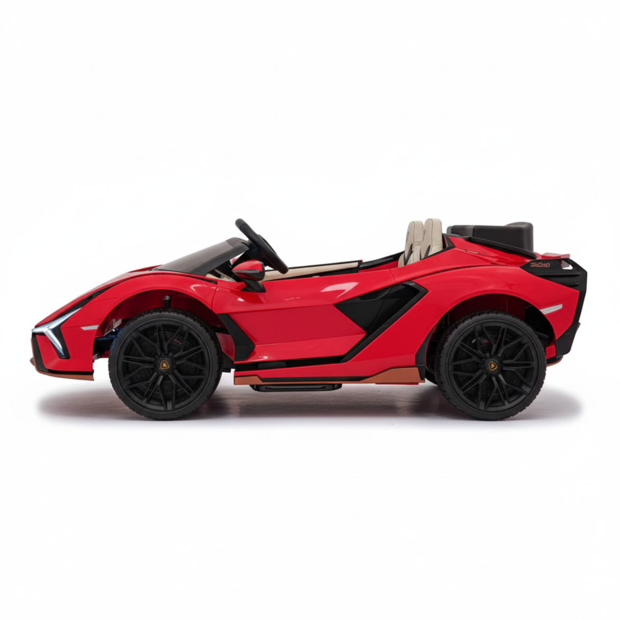 Red 24V Official LX Lamborghini Sian 2-Seater Ride On Car with Music, RC