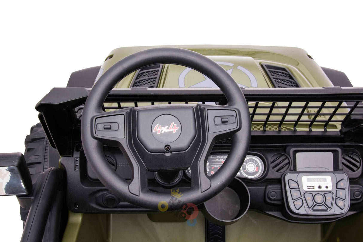 Green 24V/4WD Xtreme Ride on Truck, Eva Wheels and Leather Seats