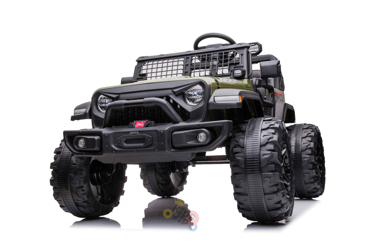 Green 24V/4WD Xtreme Ride on Truck, Eva Wheels and Leather Seats