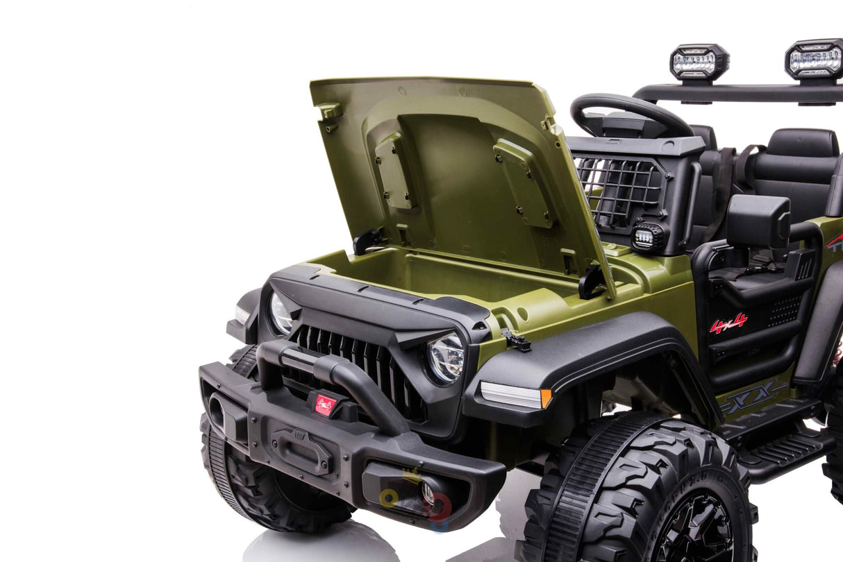 Green 24V/4WD Xtreme Ride on Truck, Eva Wheels and Leather Seats