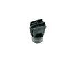 Close-up of a black automotive sensor resembling the High-Quality 24v Range Rover HSE Steering Cog: Enhance Performance & Precision, with a cylindrical base and grid-like top, isolated on a white background.