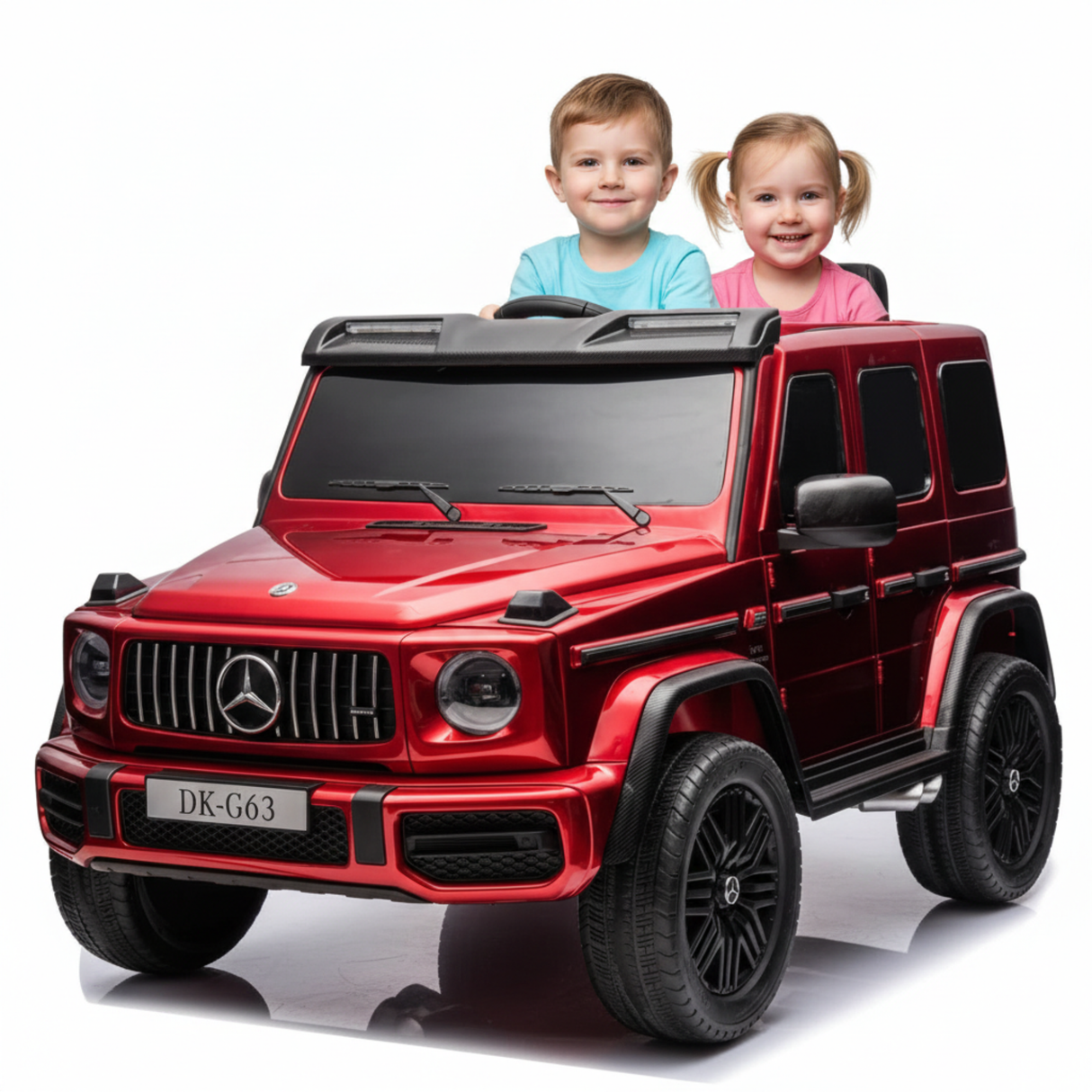 Red Metallic 2x24V/4WD Platinum XXL Mercedes G63 Ride On Truck with MP4, EVA Wheels & Leather Seats