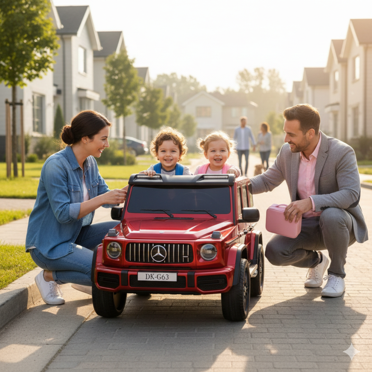Red Metallic 2x24V/4WD Platinum XXL Mercedes G63 Ride On Truck with MP4, EVA Wheels & Leather Seats