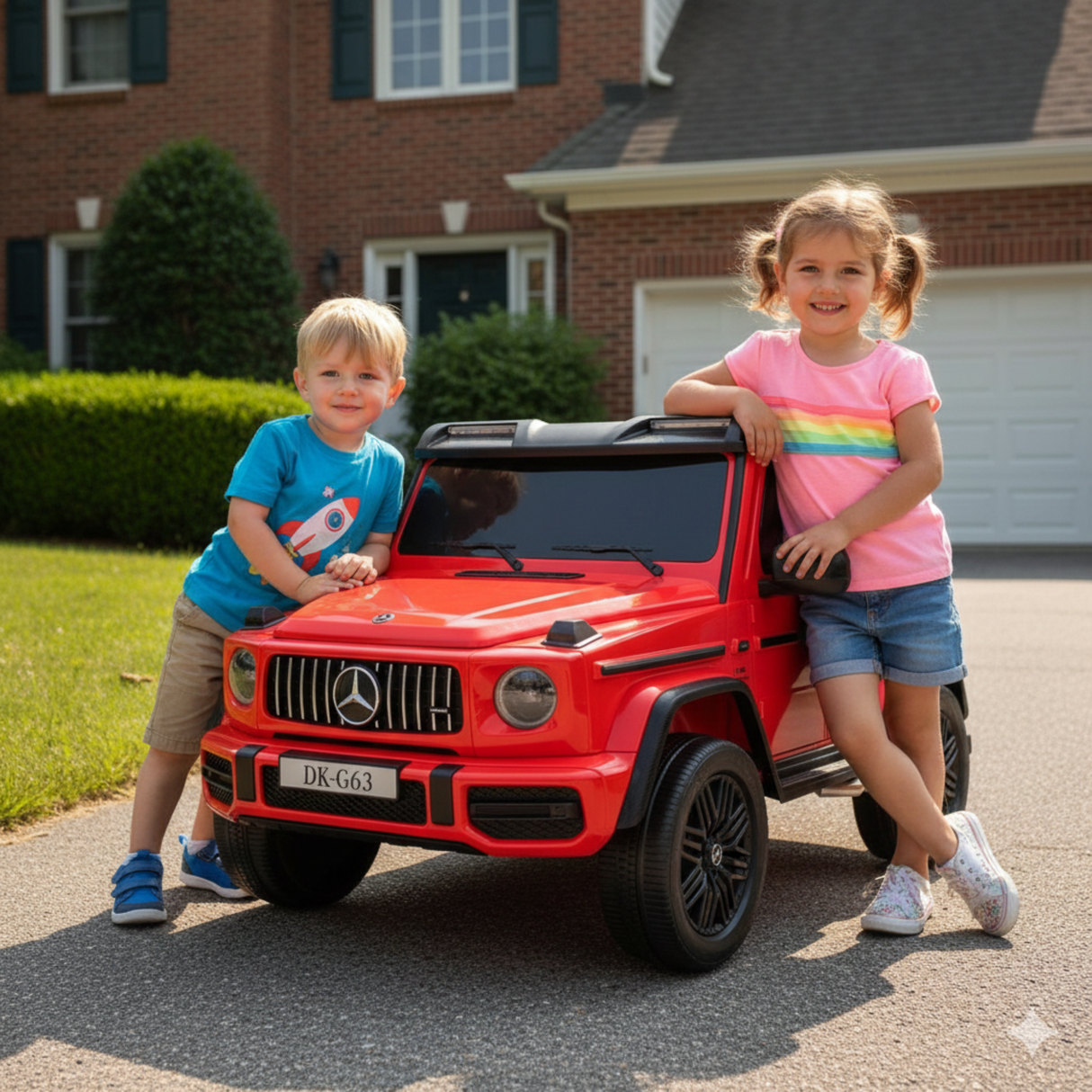 Red 2x24V/4WD Platinum XXL Mercedes G63 Ride On Truck with MP4, EVA Wheels & Leather Seats