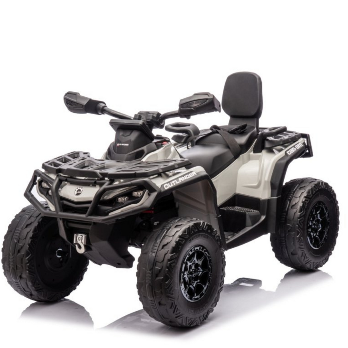 Grey 24V Premium Edition Can-Am Outlander 4WD Ride-On Quad ATV for 2 Kids