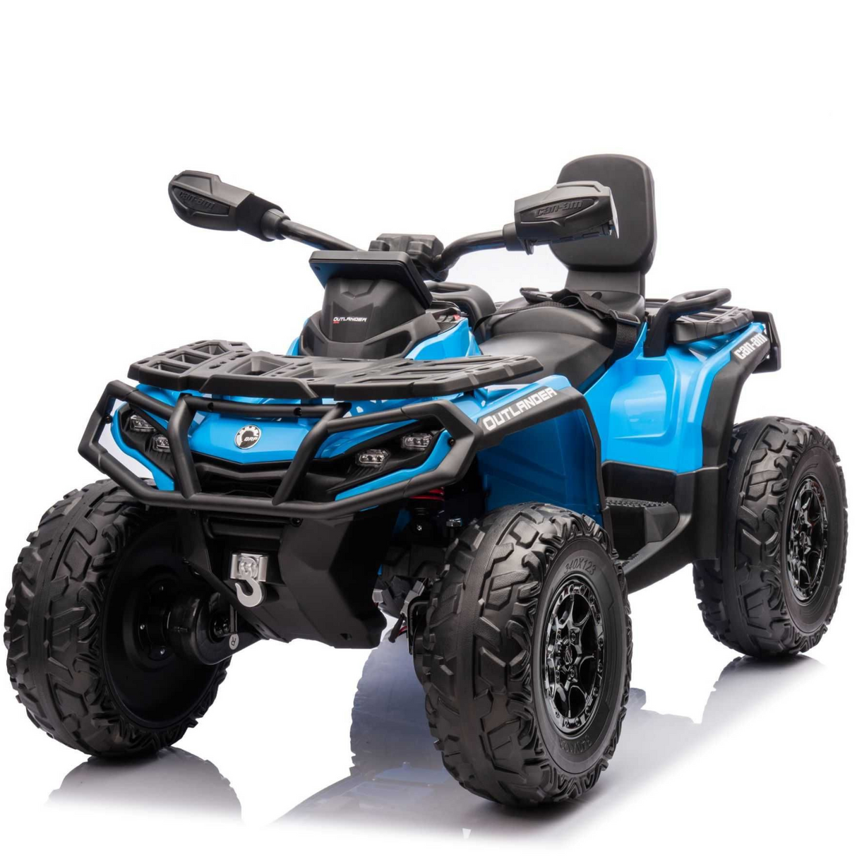 Blue 24V Premium Edition Can-Am Outlander 4WD Ride-On Quad ATV for 2 Kids