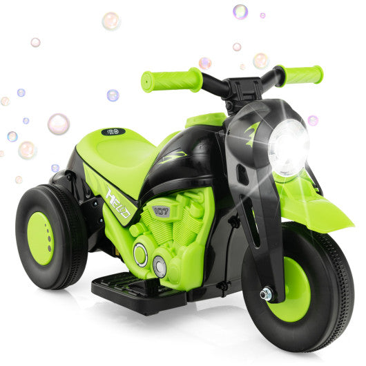 6V Kids Bubble Maker Ride-On Motorcycle with LED Light, Music