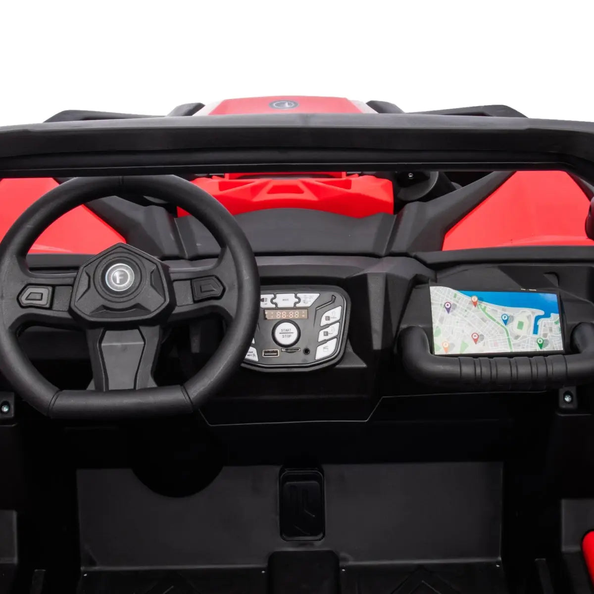 24V Kids Storm 4X4 2-Seater UTV with EVA Tires, Emergency Siren, Lights, Music, Remote