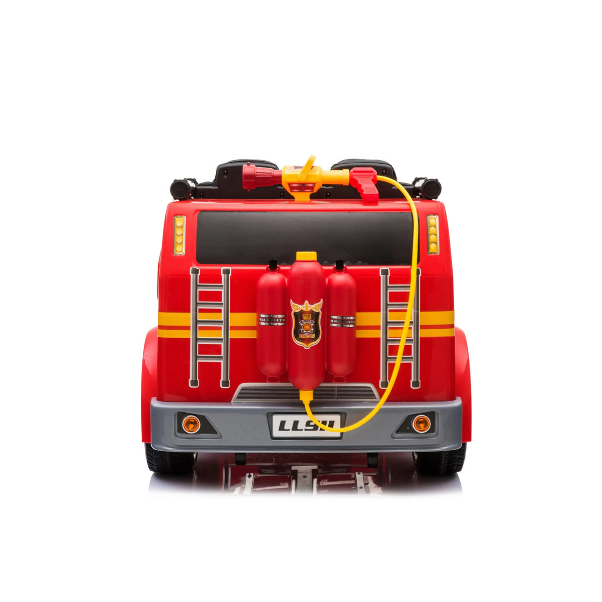 24V Kids 2-Seater Ride-On Fire Truck with EVA Tires, LED Lights, Music, Remote