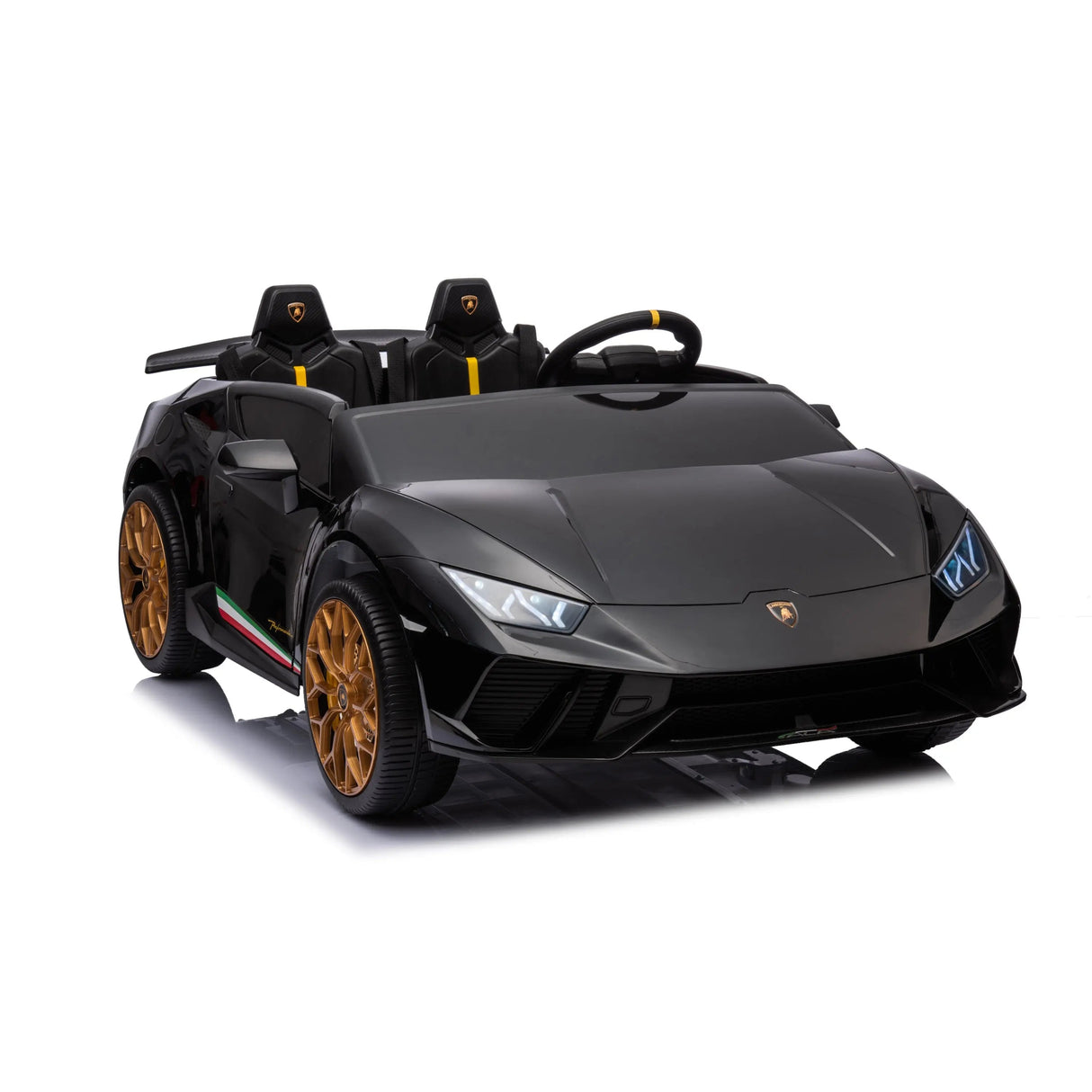 24V Kids Lamborghini Huracan 2-Seater 4x4 AWD Ride-On Car with EVA Tires, Music, Remote