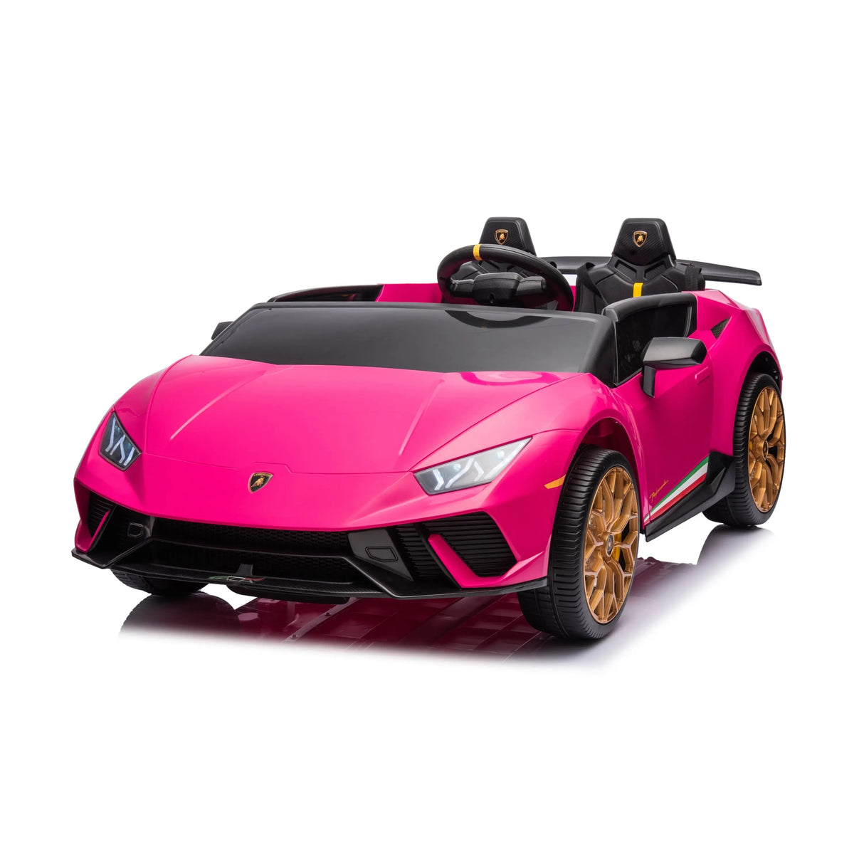 24V Kids Lamborghini Huracan 2-Seater 4x4 AWD Ride-On Car with EVA Tires, Music, Remote