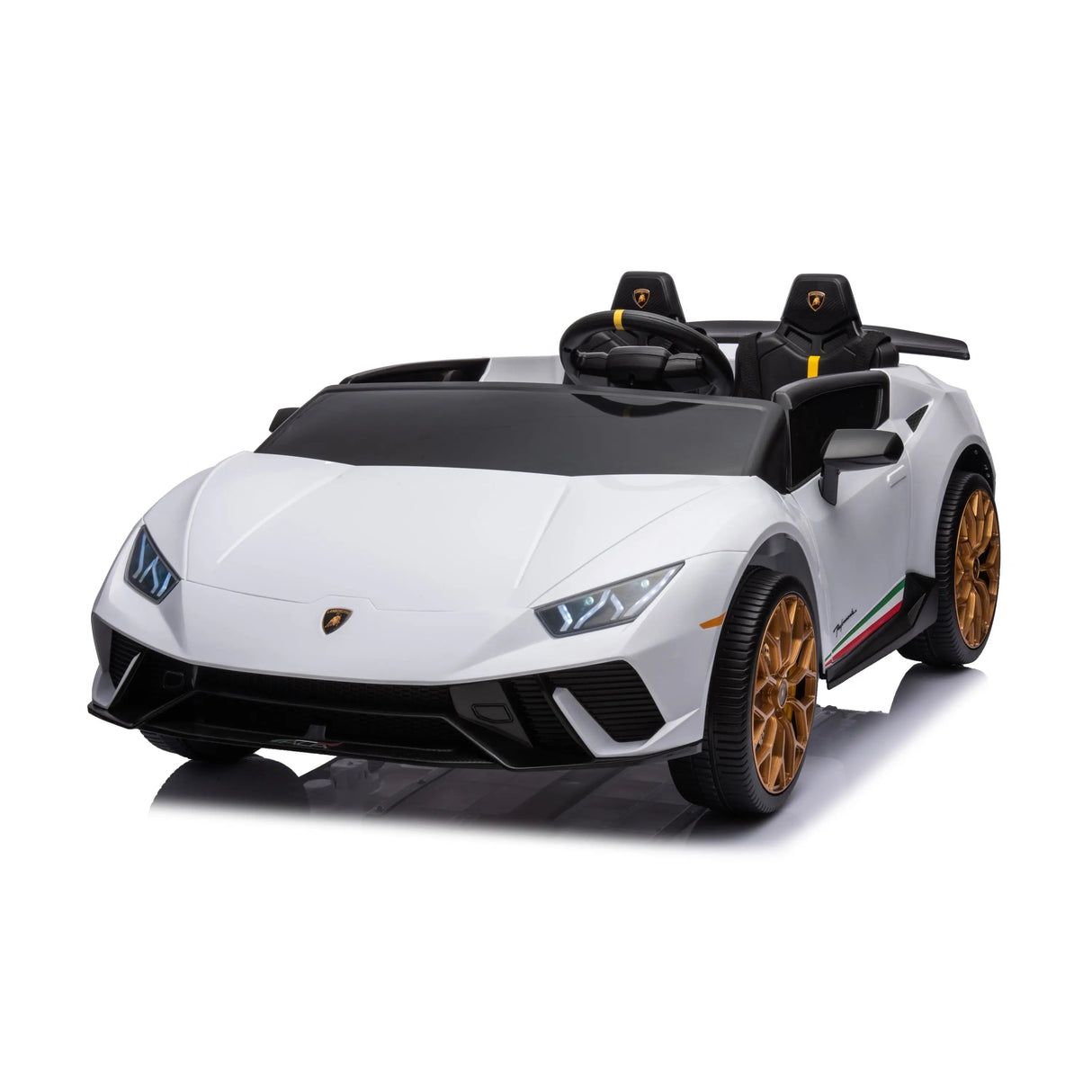 24V Kids Lamborghini Huracan 2-Seater 4x4 AWD Ride-On Car with EVA Tires, Music, Remote