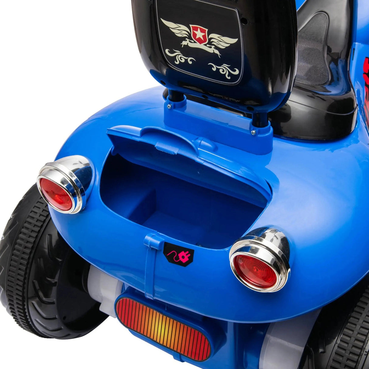 12V 35W Kids 3-Wheel Chopper-Style Cruiser Ride-On Motorcycle with LED Lights