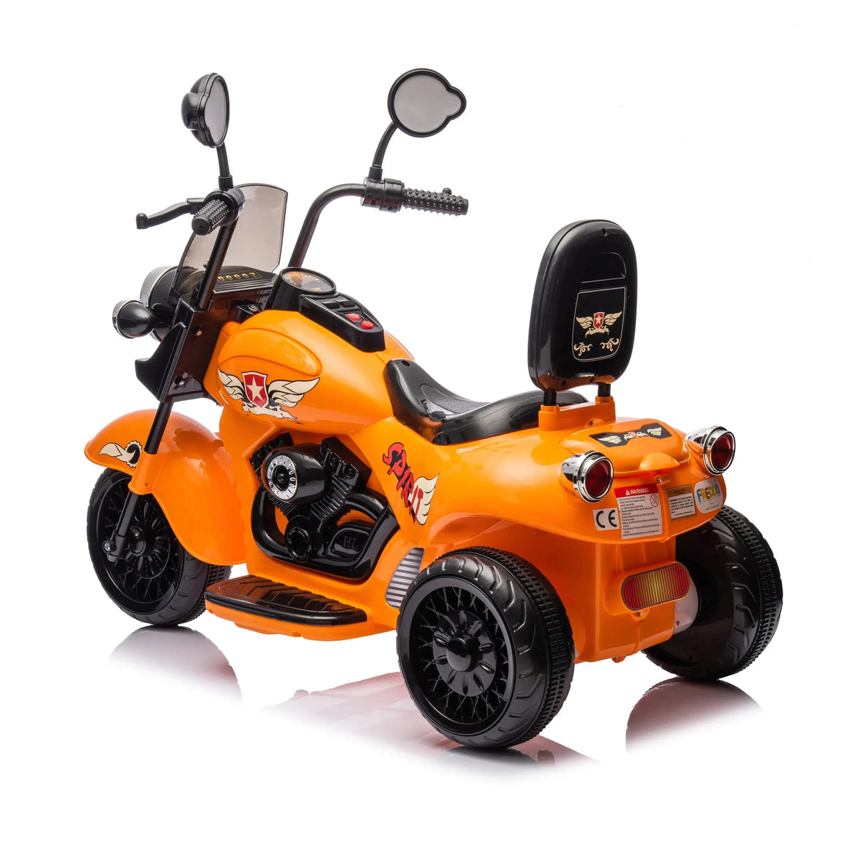 12V 35W Kids 3-Wheel Chopper-Style Cruiser Ride-On Motorcycle with LED Lights