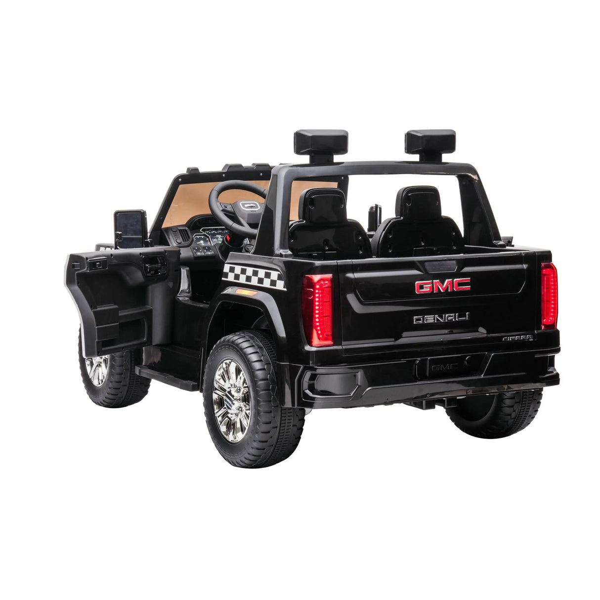 24V GMC Sierra Denali 2-Seater Police Edition Ride-On Truck with EVA Tires, Emergency Siren and Lights, Music, Remote