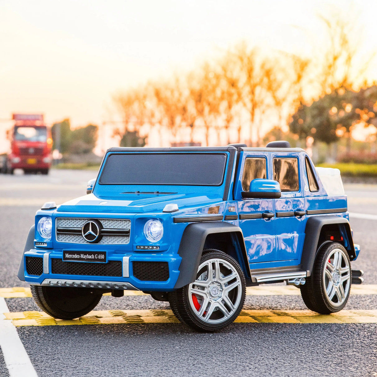 12V Mercedes Maybach G650 Landaulet 1-Seater 4X4 Ride-On Truck with EVA Tires, LED Lights, Music, Remote