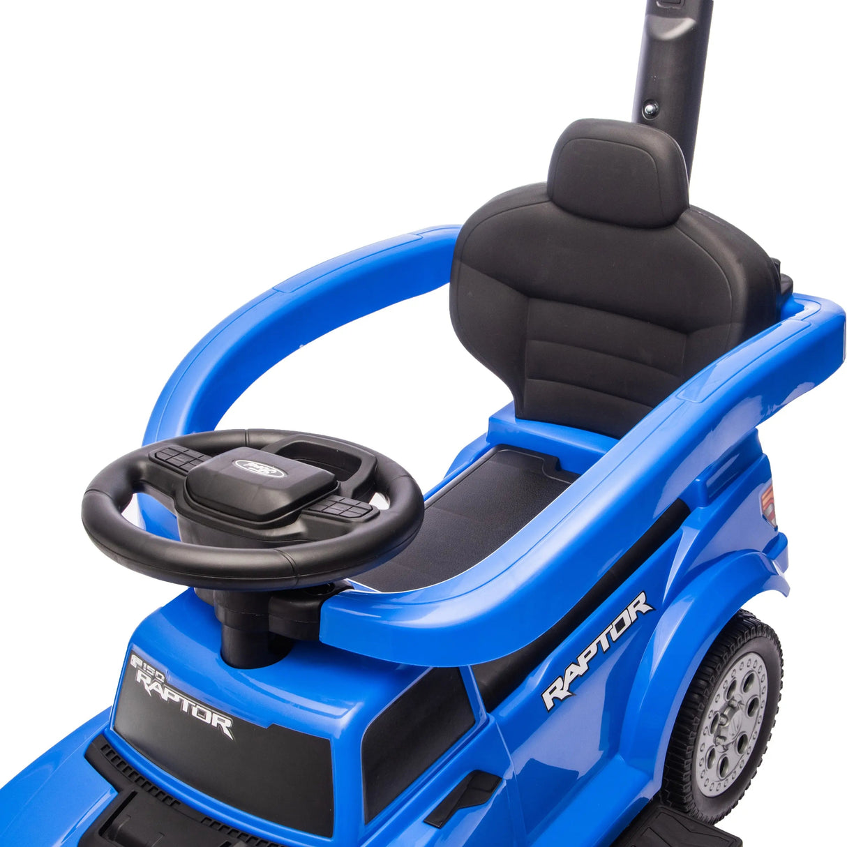 3-In-1 Licensed Ford Raptor Ride-On Push Car with Detachable Parent Handle, Guardrails