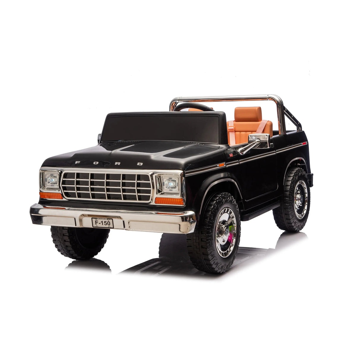 24V Ford 150 Vintage 2-Seater 4X4 AWD Ride-On Truck with EVA Tires, Music, Remote