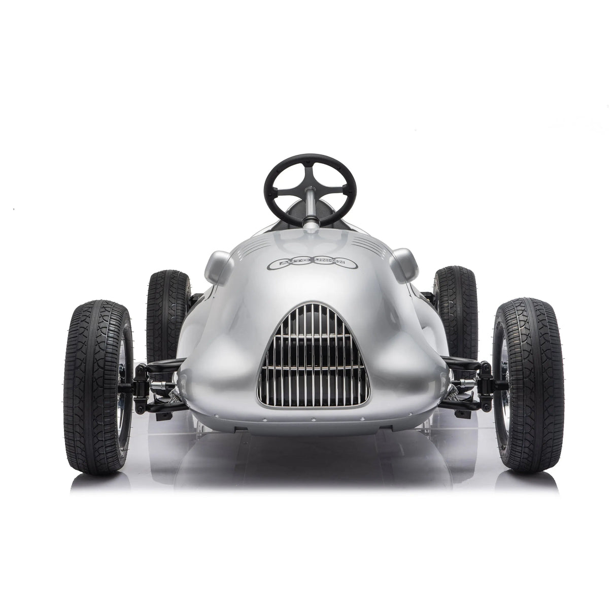 24V Audi Union Type D Silver Arrow Ride-On with Air-Filled Rubber Tires, 350W Brushless Motor