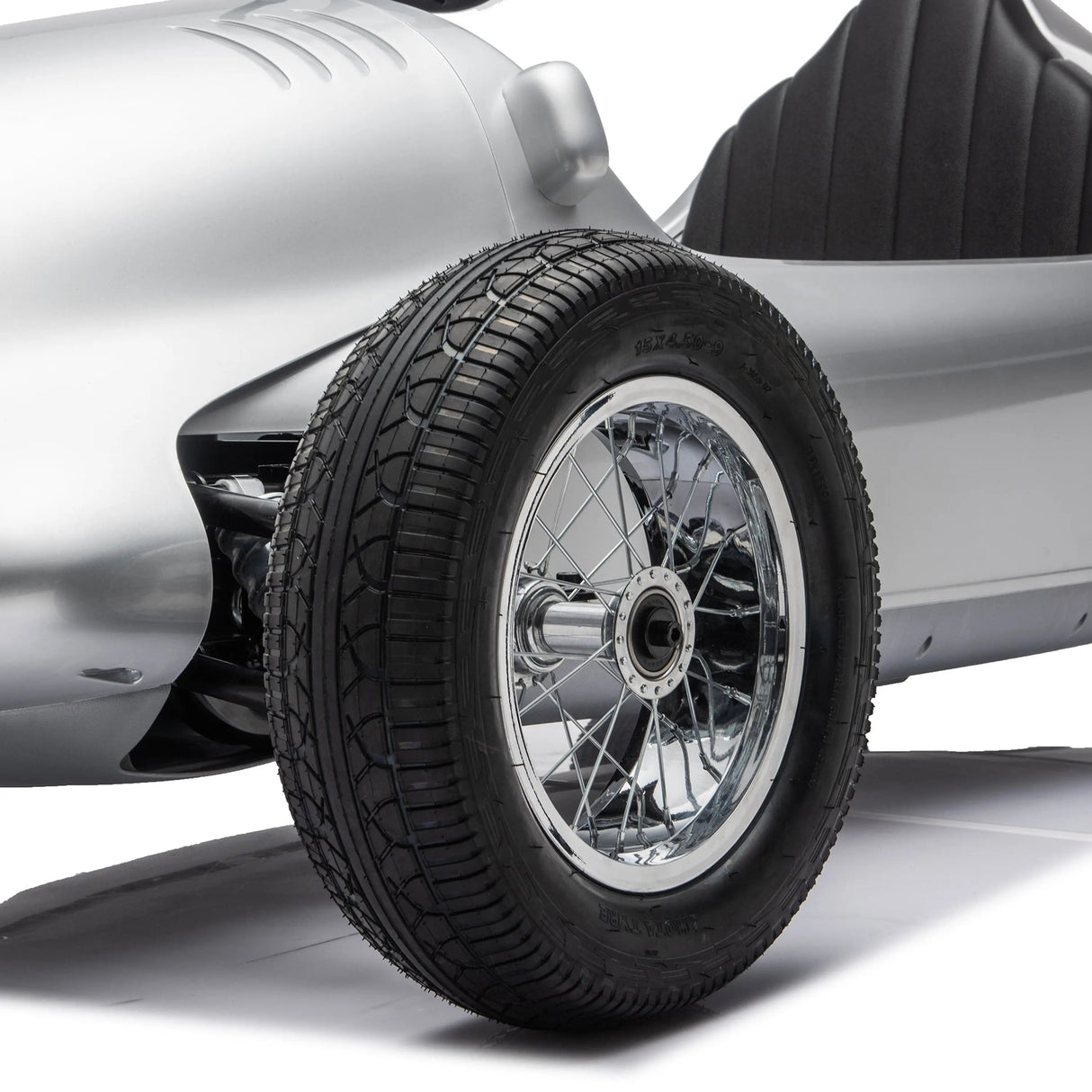 24V Audi Union Type D Silver Arrow Ride-On with Air-Filled Rubber Tires, 350W Brushless Motor